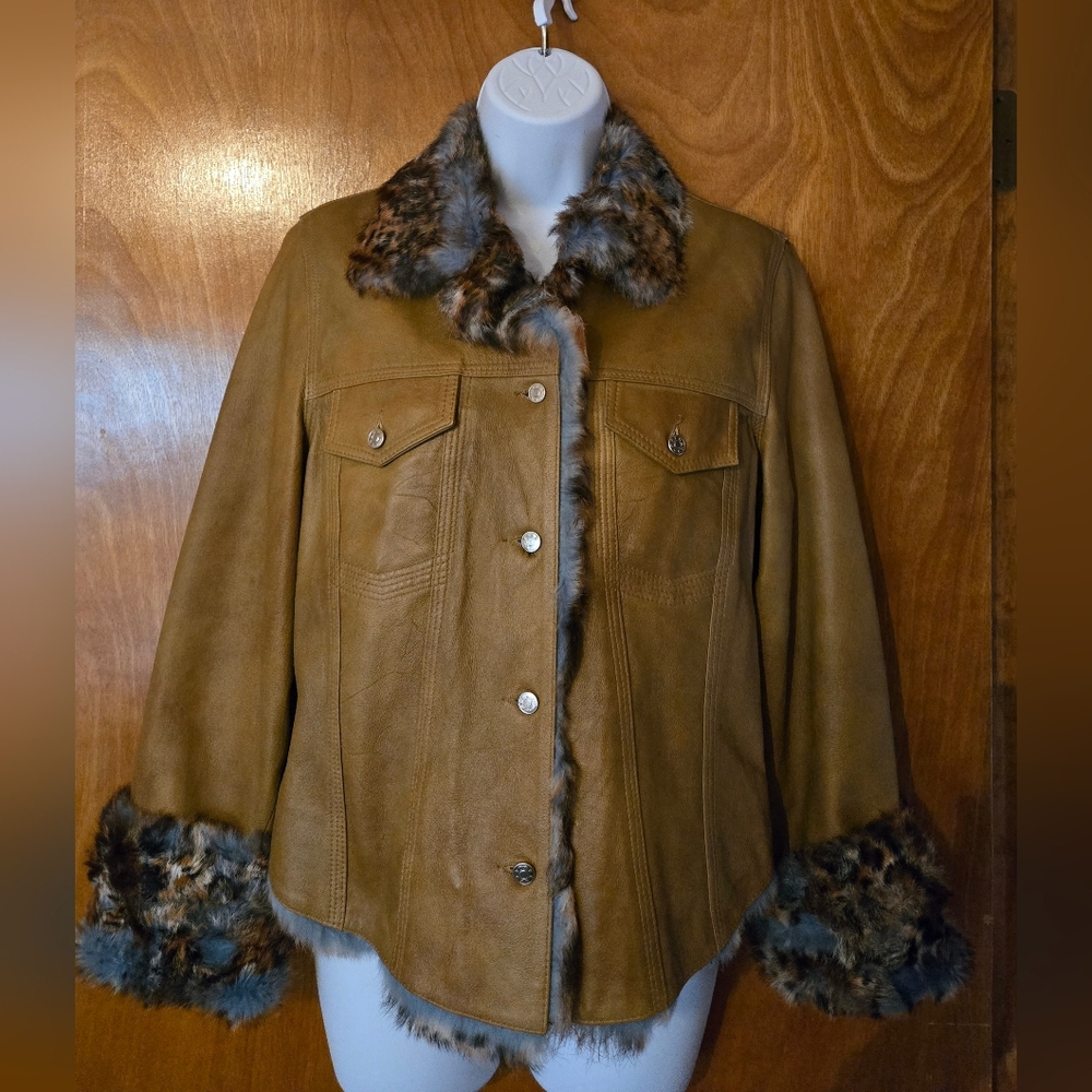 Overland Fur Trimmed Butterscotch Colored Jacket